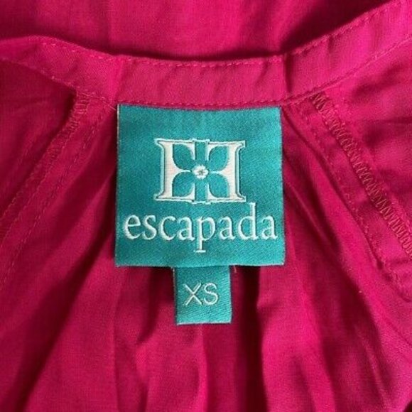 ESCAPADA Fuchsia Pleat Front Halter Tunic Top #K18 - Picture 6 of 9